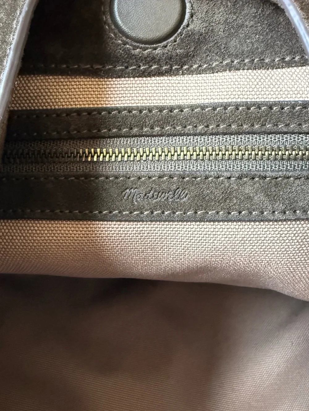 Madewell Slouchy Large Green Suede Hobo Leather Tote - Picture 9 of 9